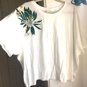 H&M oversized embellished crop tee
